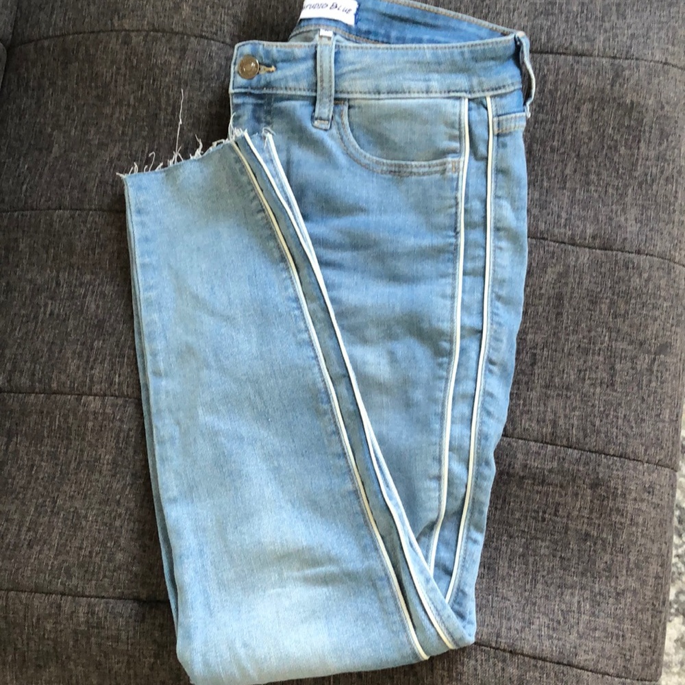 Studio Blue White Striped Jeans